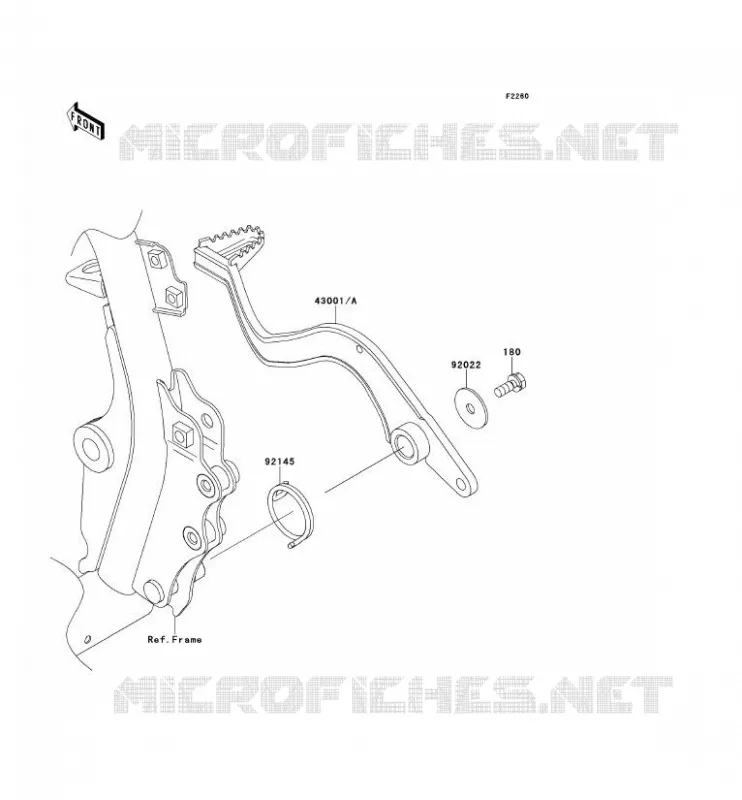 PEDALE DE FREIN Kawasaki MOTOS 650 2013 KLR650  KL650EDF