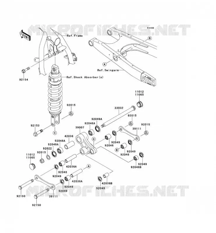 SUSPENSION ARRI&Egrave;RE Kawasaki MOTOS 650 2013 KLR650  KL650EDF