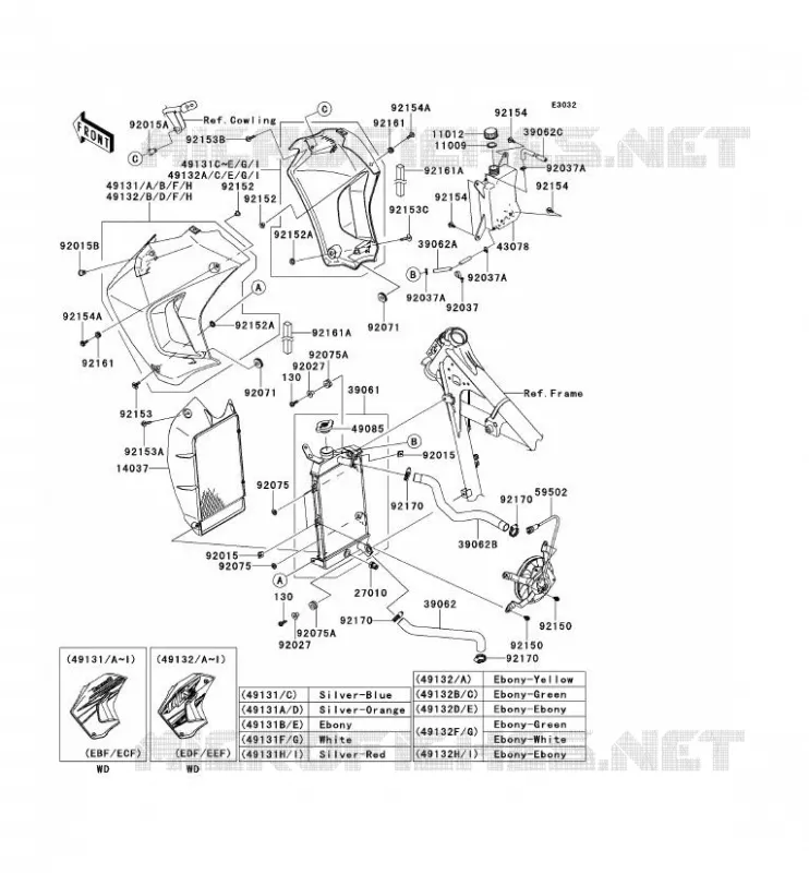 RADIATEUR Kawasaki MOTOS 650 2014 KLR650  KL650EEF
