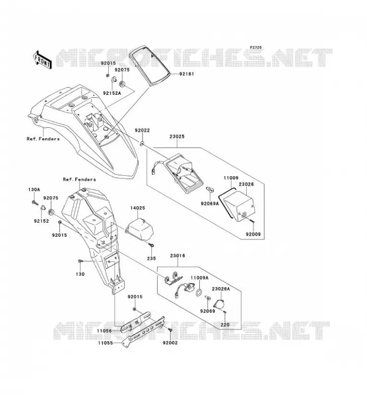 FEUX ARRI&Egrave;RE(S) Kawasaki MOTOS 650 2014 KLR650  KL650EEF