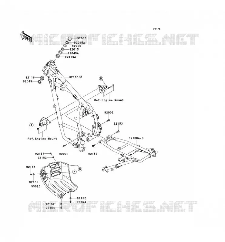 CH&Acirc;SSIS Kawasaki MOTOS 650 2014 KLR650  KL650EEF