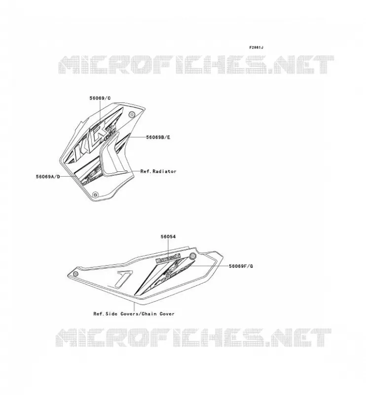 STICKER(VERT)(BLANC) Kawasaki MOTOS 650 2014 KLR650  KL650EEF
