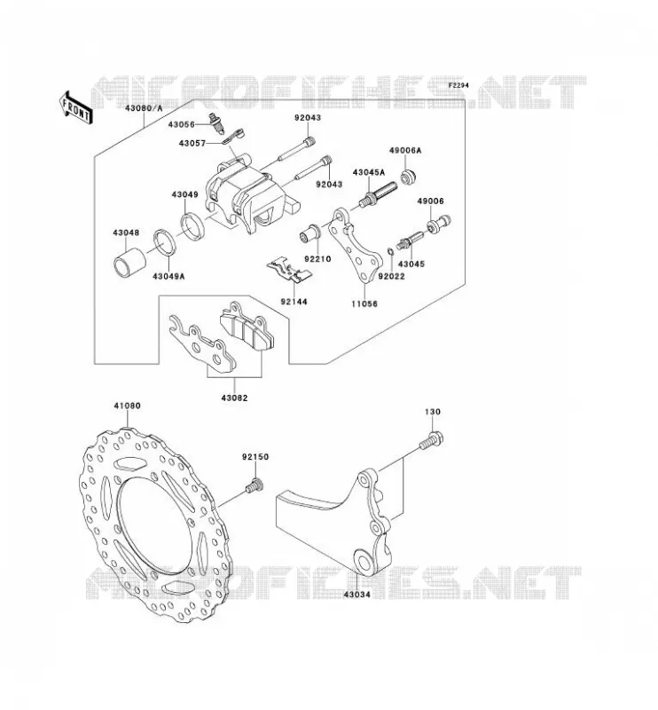 FREIN ARRIERE Kawasaki MOTOS 650 2014 KLR650  KL650EES