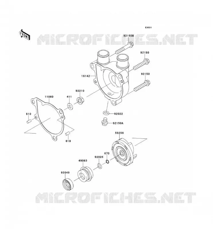 POMPE &Agrave; EAU Kawasaki MOTOS 650 2014 KLR650  KL650EES