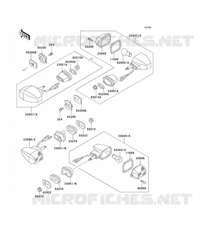 CLIGNOTANTS Kawasaki MOTOS 250 1997 KLE250  KLE250-A3