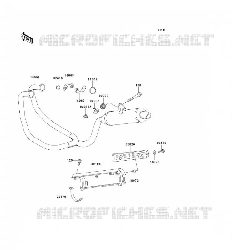 &Eacute;CHAPPEMENT Kawasaki MOTOS 250 1997 KLE250  KLE250-A3
