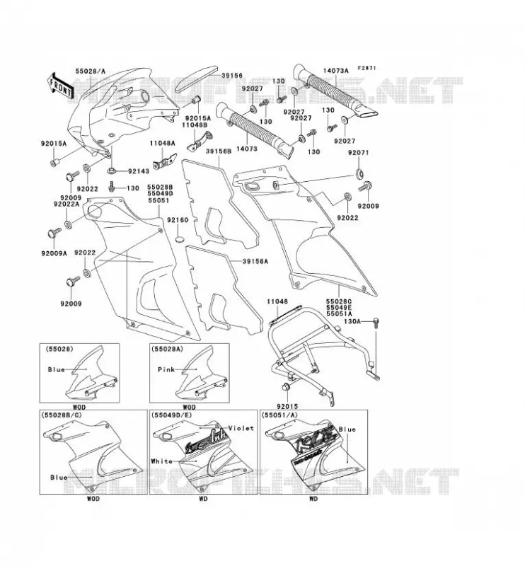 CARENAGE Kawasaki MOTOS 250 2000 KLE250  KLE250-A5