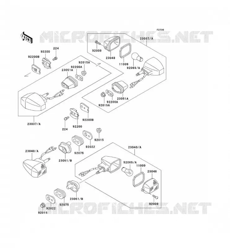 CLIGNOTANTS Kawasaki MOTOS 250 2000 KLE250  KLE250-A5