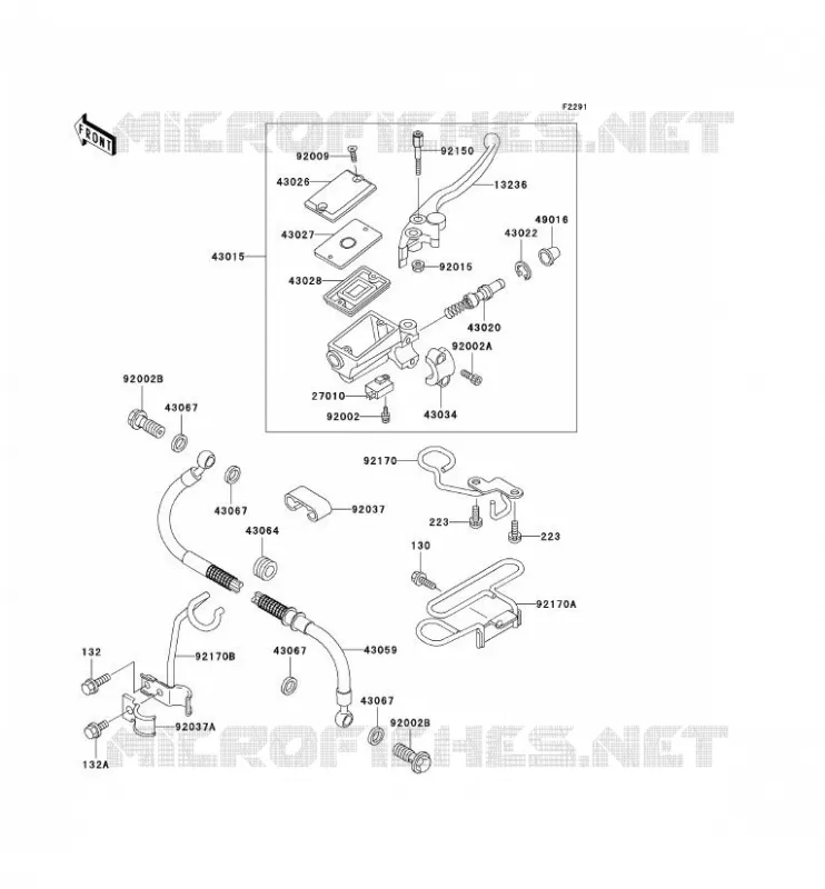 MAITRE CYLINDRE AV Kawasaki MOTOS 250 2000 KLE250  KLE250-A5