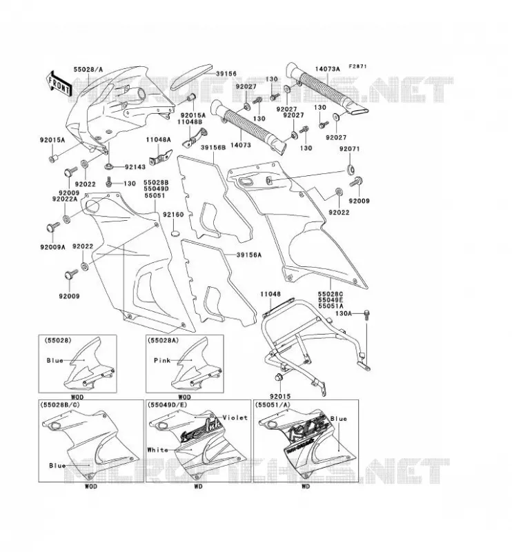 CARENAGE Kawasaki MOTOS 250 2000 KLE250  KLE250-A5