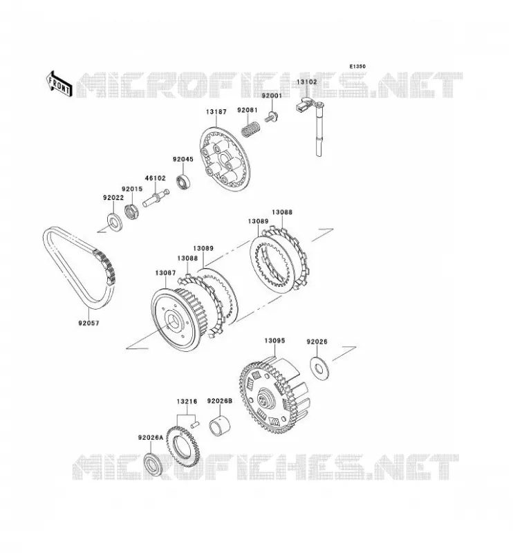 EMBRAYAGE Kawasaki MOTOS 500 1991 KLE500  KLE500-A1