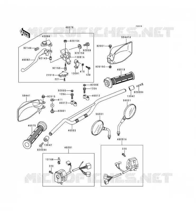 GUIDON Kawasaki MOTOS 500 2000 KLE500  KLE500-A10