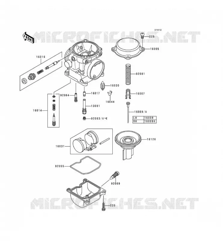 PI&Egrave;CES DE CARBURATEUR Kawasaki MOTOS 500 2000 KLE500  KLE500-A10