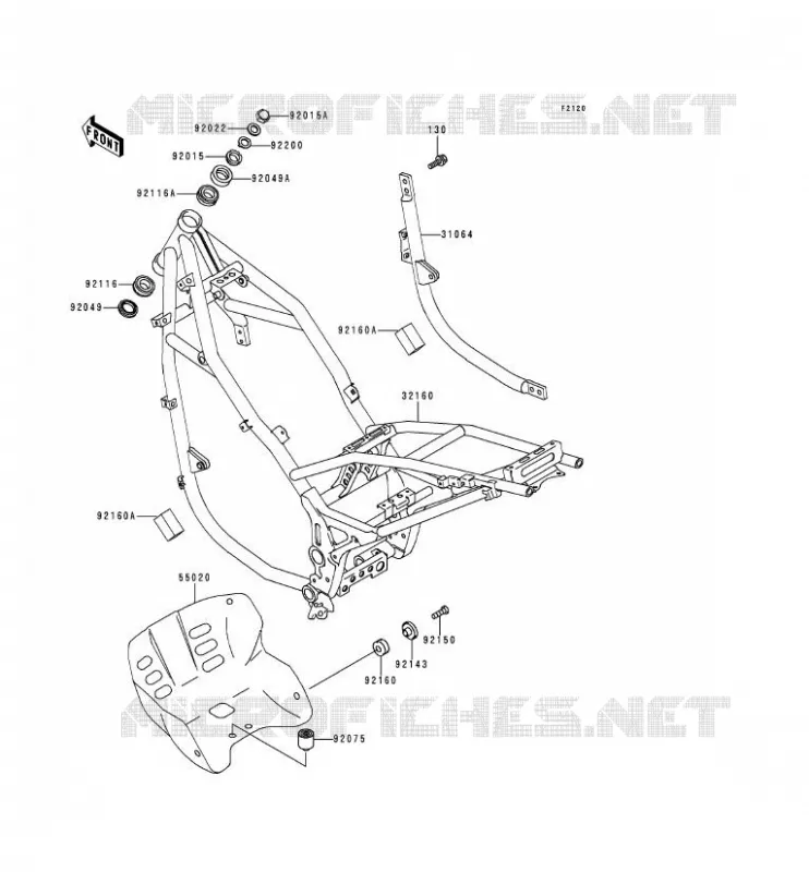CH&Acirc;SSIS Kawasaki MOTOS 500 2000 KLE500  KLE500-A10