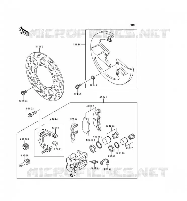 FREIN AVANT Kawasaki MOTOS 500 2000 KLE500  KLE500-A10