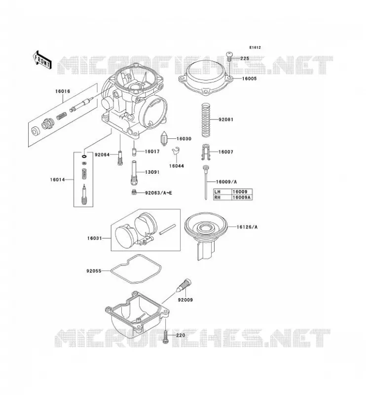 PI&Egrave;CES DE CARBURATEUR Kawasaki MOTOS 500 2001 KLE500  KLE500-A11