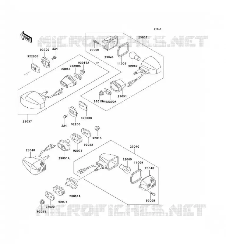 CLIGNOTANTS Kawasaki MOTOS 500 2002 KLE500  KLE500-A12