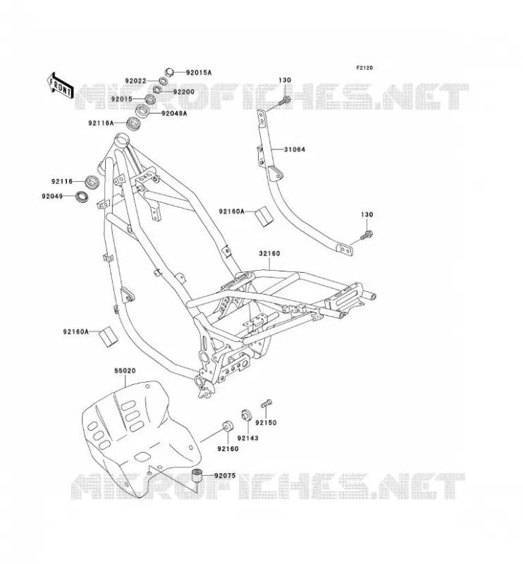 CH&Acirc;SSIS Kawasaki MOTOS 500 2003 KLE500  KLE500-A13