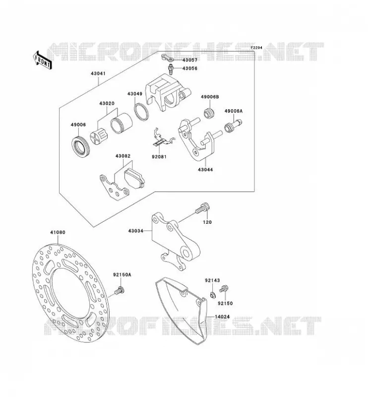 FREIN ARRIERE Kawasaki MOTOS 500 2003 KLE500  KLE500-A13