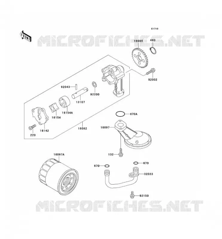 POMPE A HUILE Kawasaki MOTOS 500 2003 KLE500  KLE500-A13
