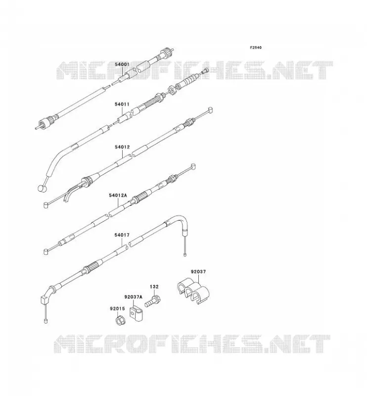 CABLES Kawasaki MOTOS 500 2003 KLE500  KLE500-A13