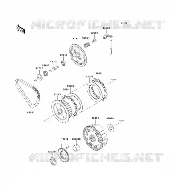 EMBRAYAGE Kawasaki MOTOS 500 2003 KLE500  KLE500-A13