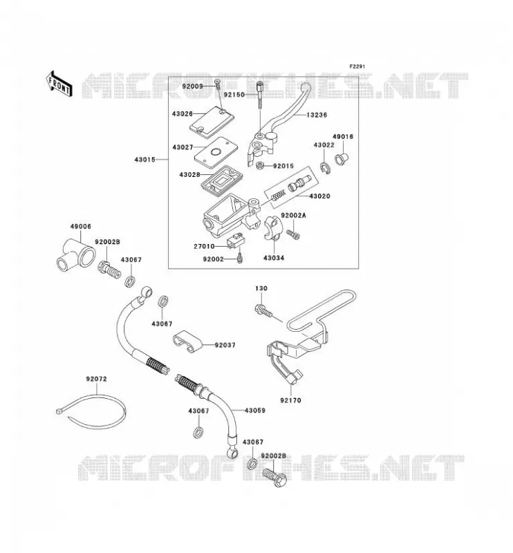 MAITRE CYLINDRE AV Kawasaki MOTOS 500 2003 KLE500  KLE500-A13