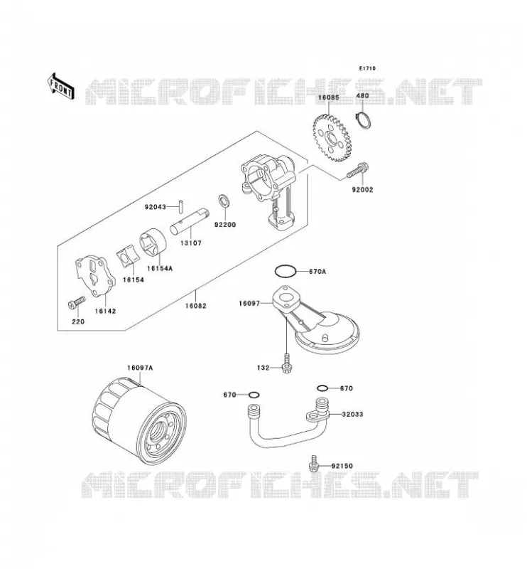 POMPE A HUILE Kawasaki MOTOS 500 2003 KLE500  KLE500-A13
