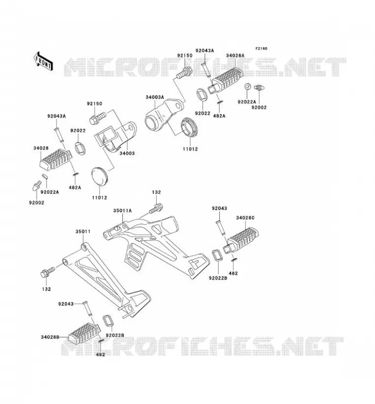 REPOSE PIED Kawasaki MOTOS 500 2003 KLE500  KLE500-A13