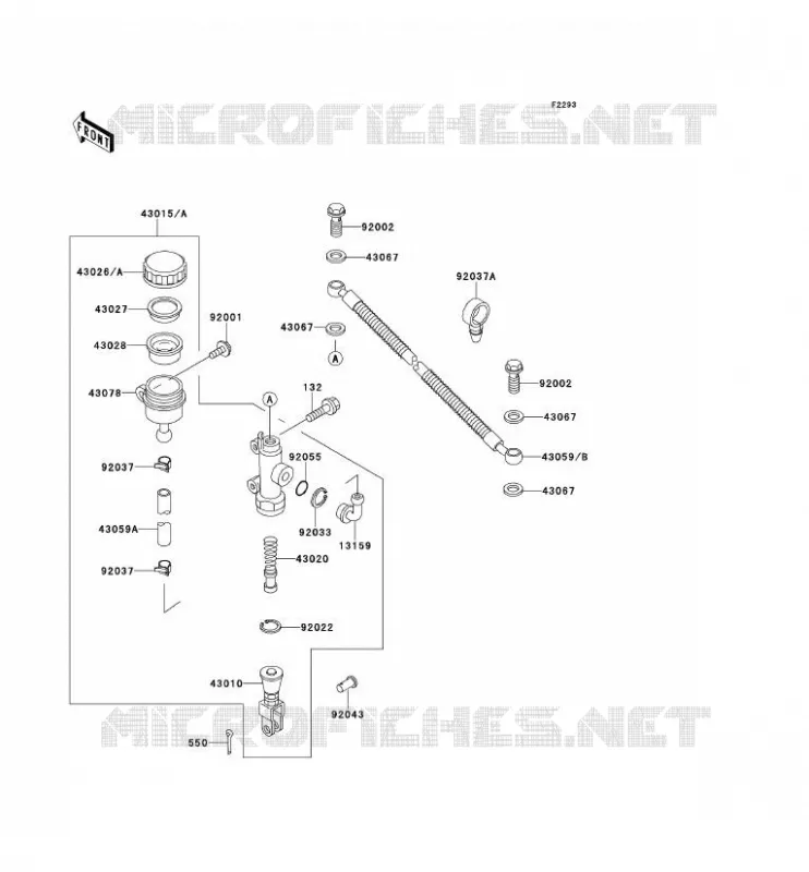 MAITRE CYLINDRE ARRI&Egrave;RE Kawasaki MOTOS 500 1992 KLE500  KLE500-A2