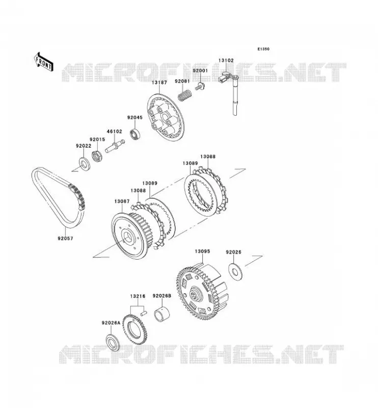 EMBRAYAGE Kawasaki MOTOS 500 1993 KLE500  KLE500-A3
