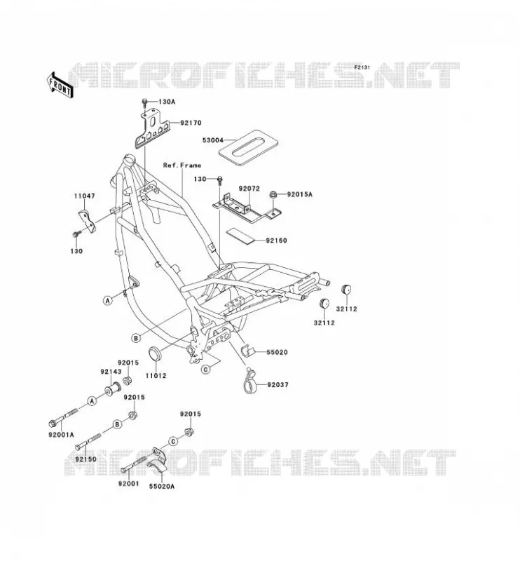 PIECE DE CADRE (COUVERTURE) Kawasaki MOTOS 500 1994 KLE500  KLE500-A4