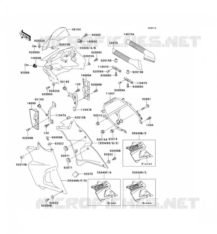 CARENAGE Kawasaki MOTOS 500 1994 KLE500  KLE500-A4