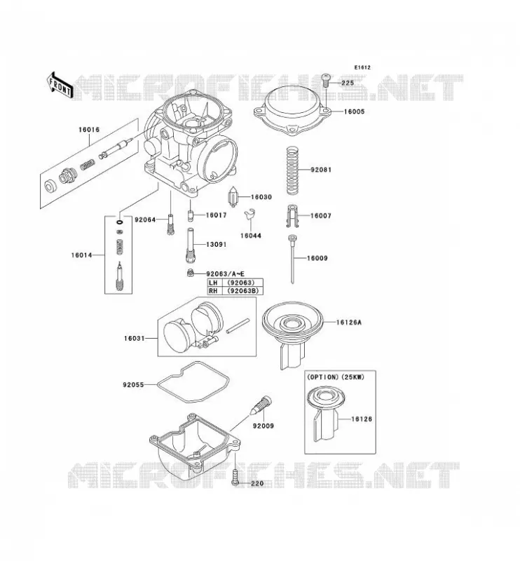 PI&Egrave;CES DE CARBURATEUR Kawasaki MOTOS 500 2005 KLE500  KLE500-B1P