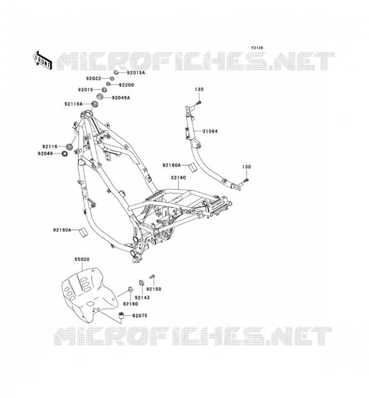CH&Acirc;SSIS Kawasaki MOTOS 500 2006 KLE500  KLE500B6F