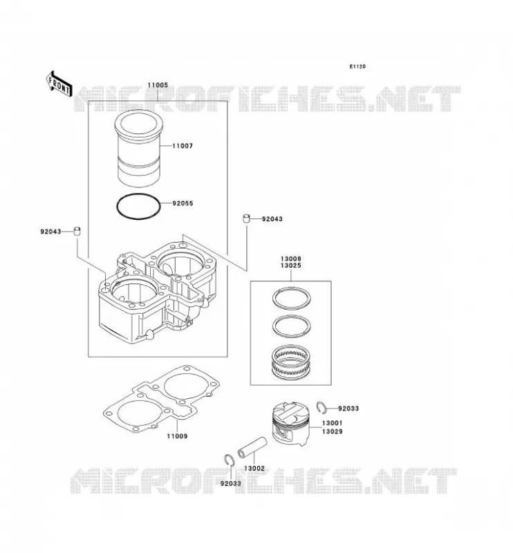 CYLINDRE/PISTON Kawasaki MOTOS 500 2006 KLE500  KLE500B6F