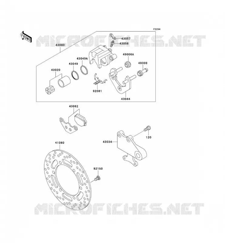 FREIN ARRIERE Kawasaki MOTOS 500 2006 KLE500  KLE500B6F