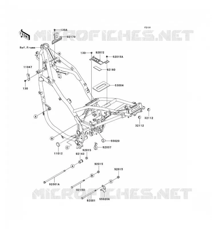PIECE DE CADRE (COUVERTURE) Kawasaki MOTOS 500 2006 KLE500  KLE500B6F
