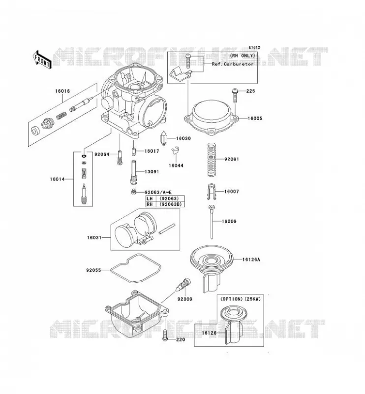 PI&Egrave;CES DE CARBURATEUR Kawasaki MOTOS 500 2006 KLE500  KLE500B6F