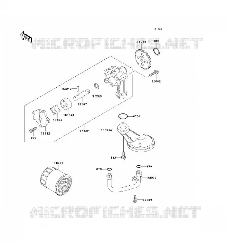 POMPE A HUILE Kawasaki MOTOS 500 2006 KLE500  KLE500B6F
