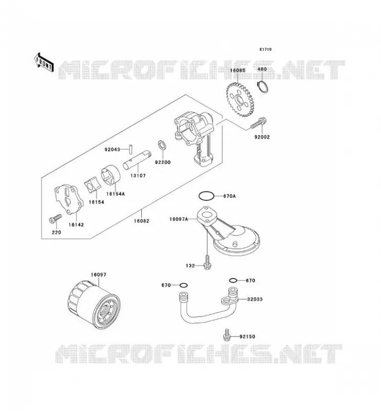 POMPE A HUILE Kawasaki MOTOS 500 2007 KLE500  KLE500B7F