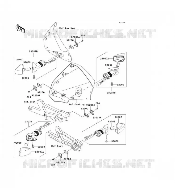 CLIGNOTANTS Kawasaki MOTOS 500 2007 KLE500  KLE500B7F
