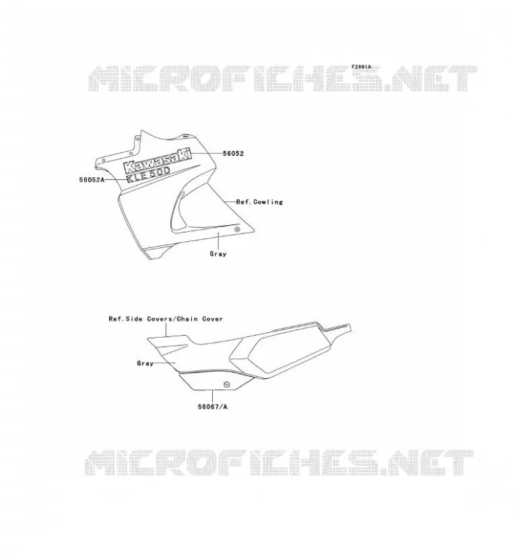 STICKER(GRAY) Kawasaki MOTOS 500 2007 KLE500  KLE500B7F