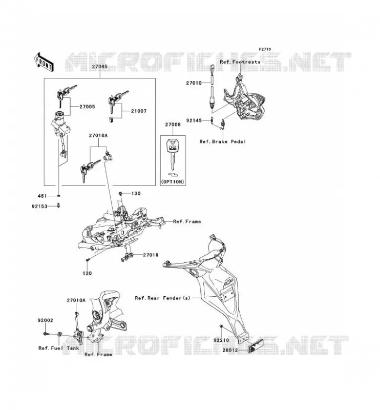 CONTACTEUR Kawasaki MOTOS 650 2007 VERSYS 650  KLE650A7F