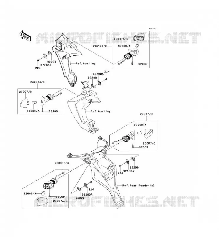 CLIGNOTANTS Kawasaki MOTOS 650 2007 VERSYS 650  KLE650A7F