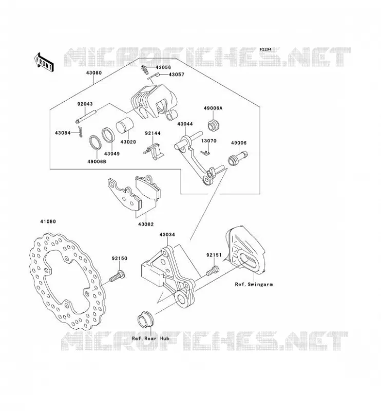 FREIN ARRIERE Kawasaki MOTOS 650 2007 VERSYS 650  KLE650A7F