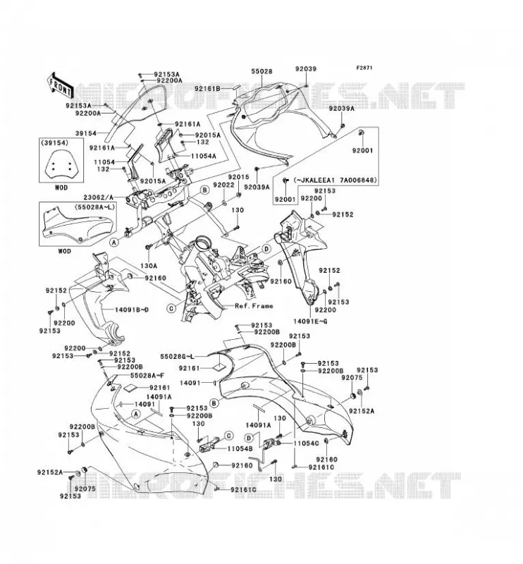 CARENAGE Kawasaki MOTOS 650 2007 VERSYS 650  KLE650A7F