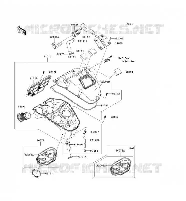 FILTRE A AIR Kawasaki MOTOS 650 2007 VERSYS 650  KLE650A7F