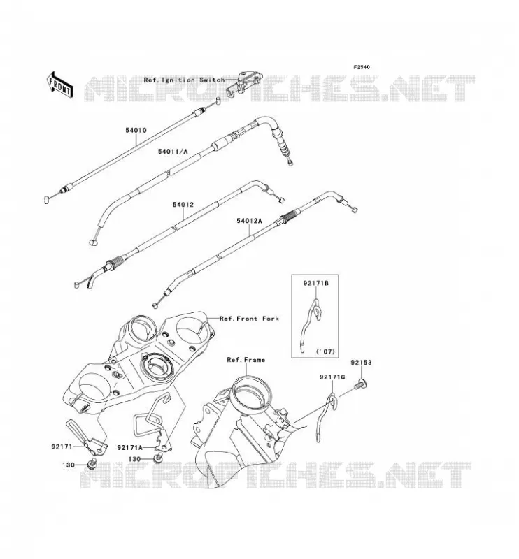 CABLES Kawasaki MOTOS 650 2007 VERSYS 650  KLE650A7F
