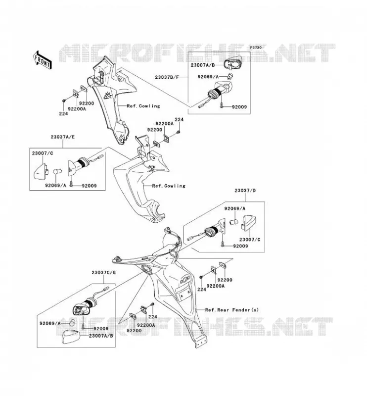 CLIGNOTANTS Kawasaki MOTOS 650 2007 VERSYS 650  KLE650A7F
